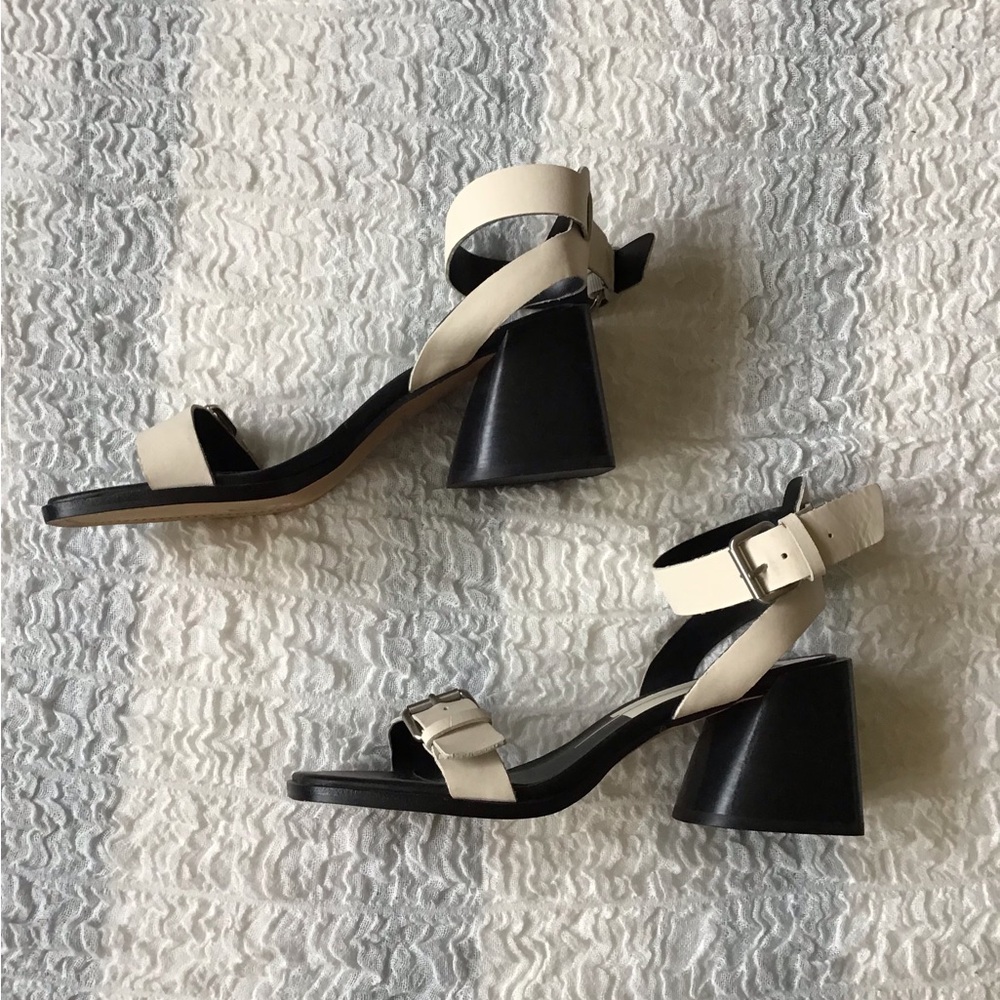 Dolce Vita Black and Cream Sandals